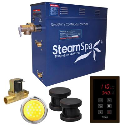 Picture of SteamSpa INT1200OB-A 12 kW Indulgence QuickStart Acu-Steam Bath Generator Pack with Built-in Auto Drain, Oil Rubbed Bronze