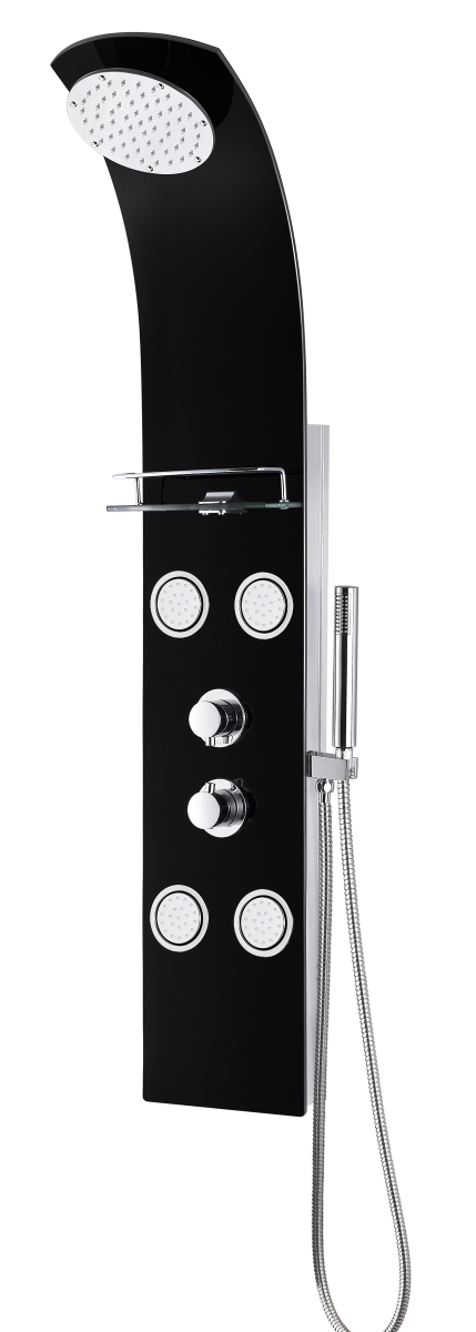 Picture of Anzzi SP-AZ8095 56 in. Colossal Series Full Body Shower Panel System with Heavy Rain Shower & Spray Wand&#44; Black