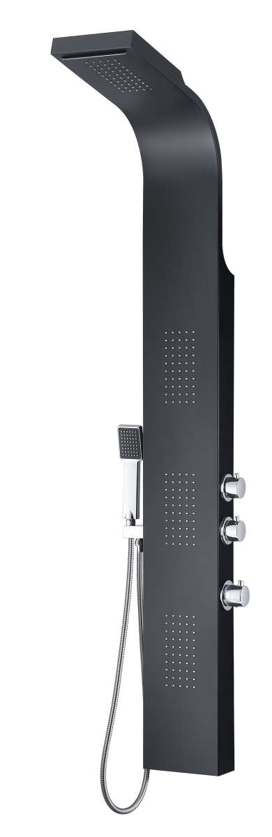 Picture of Anzzi SP-AZ8098 66 in. Atoll Series Full Body Shower Panel System with Heavy Rain Shower & Spray Wand&#44; Black