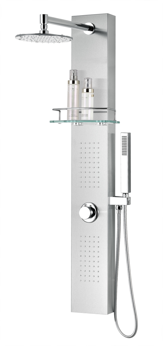 Picture of Anzzi SP-AZ8104 44 in. Pioneer Series Full Body Shower Panel with Heavy Rain Shower & Spray Wand&#44; Brushed Steel