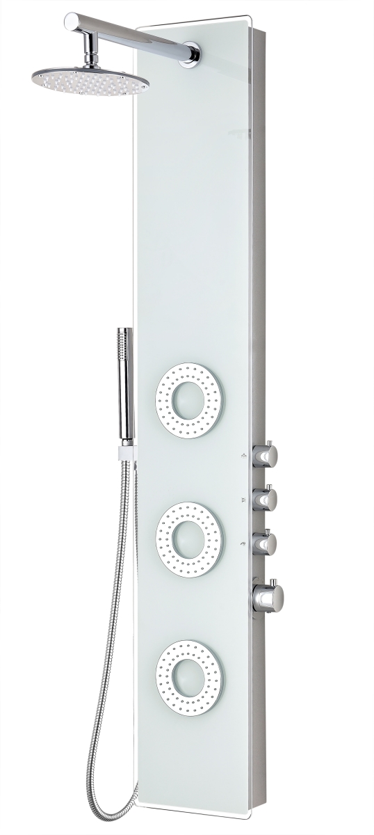 Picture of Anzzi SP-AZ8090 58 in. Lynx Series 3-Jetted Full Body Shower Panel with Heavy Rain Shower & Spray Wand&#44; White