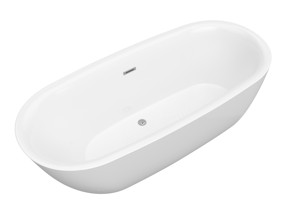 67 in. Ami Acrylic Flatbottom Freestanding Bathtub in White