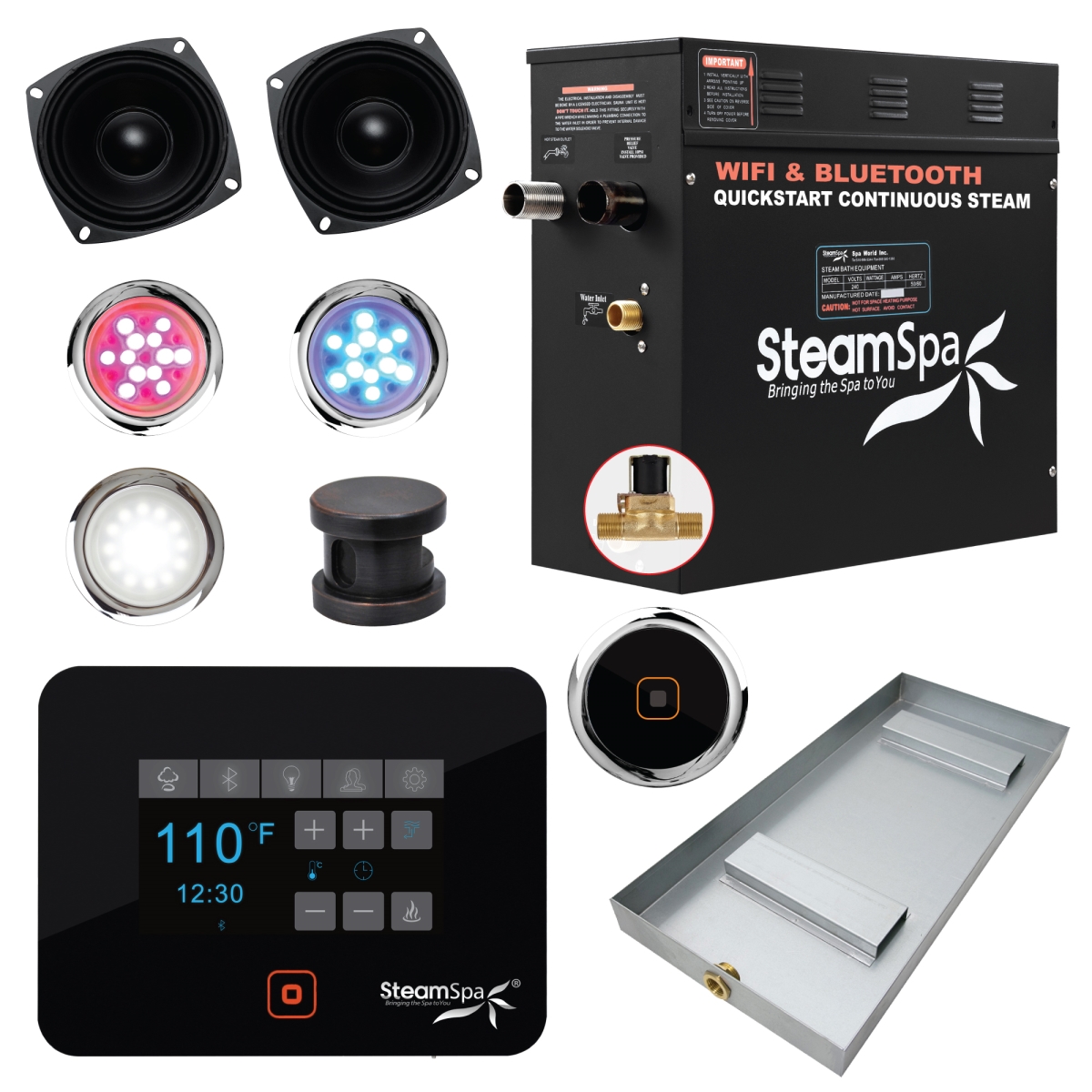 Picture of Swcorp FG-RVB900ORB-A Steam Shower Generator Kit System - 9 kW Raven&#44; Oil Rubbed Bronze