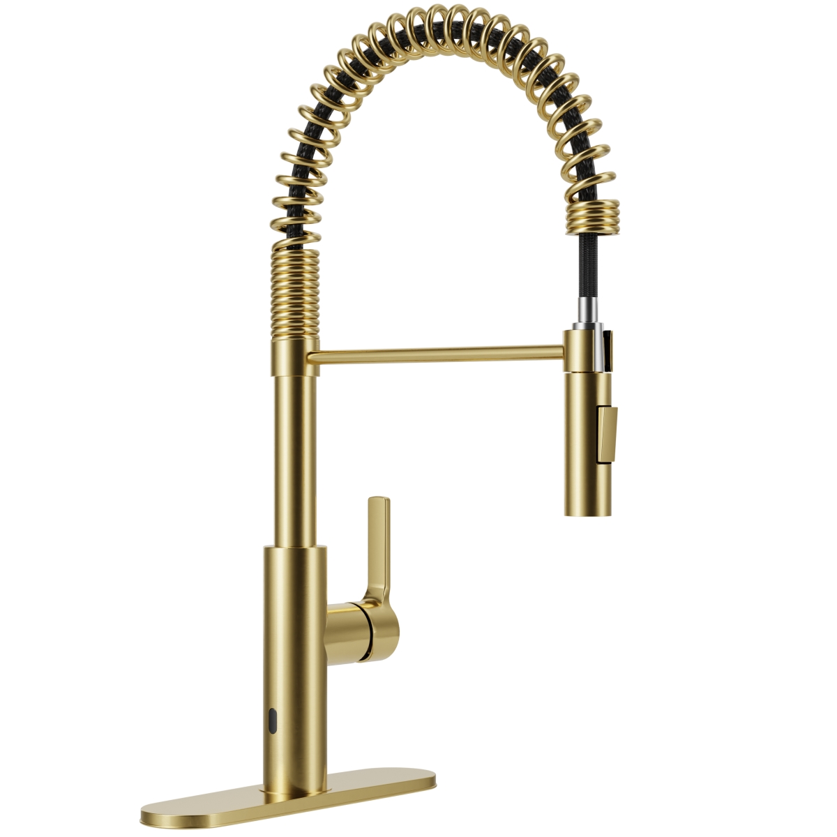 Ola Hands Free Touchless 1-Handle Pull-Down Sprayer Kitchen Faucet with Motion Sense & Fan Sprayer in Brushed Gold -  Trascocina, TR4369730