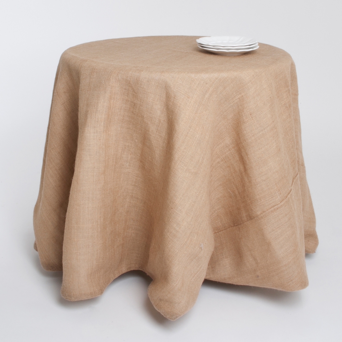 Picture of SARO 0811.N90R 90 in. Round Burlap Tablecloth - Natural