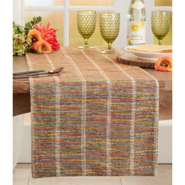 Picture of Saro Lifestyle 396.M1672B 16 x 72 in. Multicolor Striped Table Runner, Multi Color