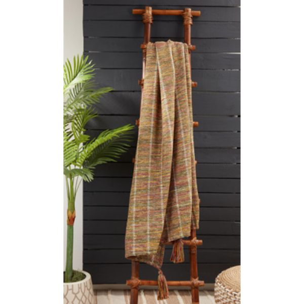 50 x 60 in. Striped Throw Blanket, Multi Color