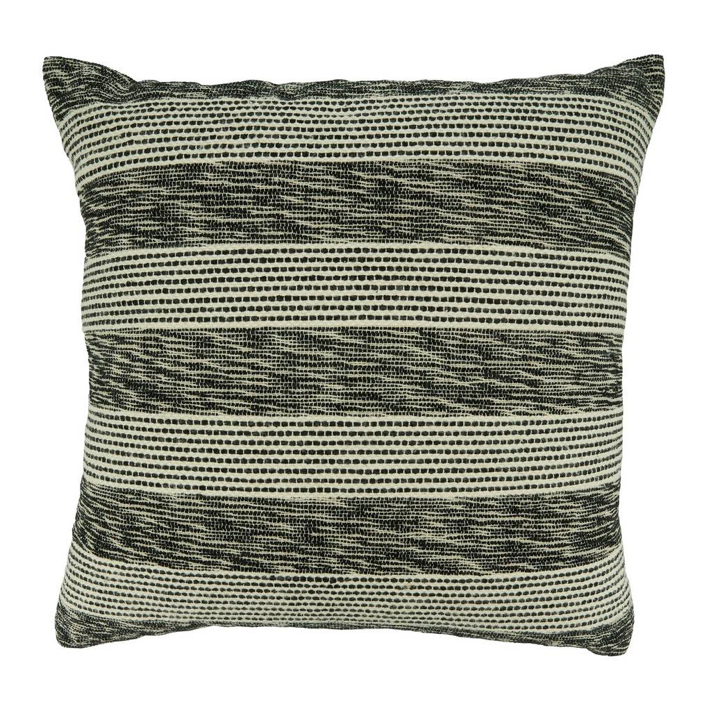 20 x 20 in. Striped Design Throw Pillow with Down Filling, Black & White