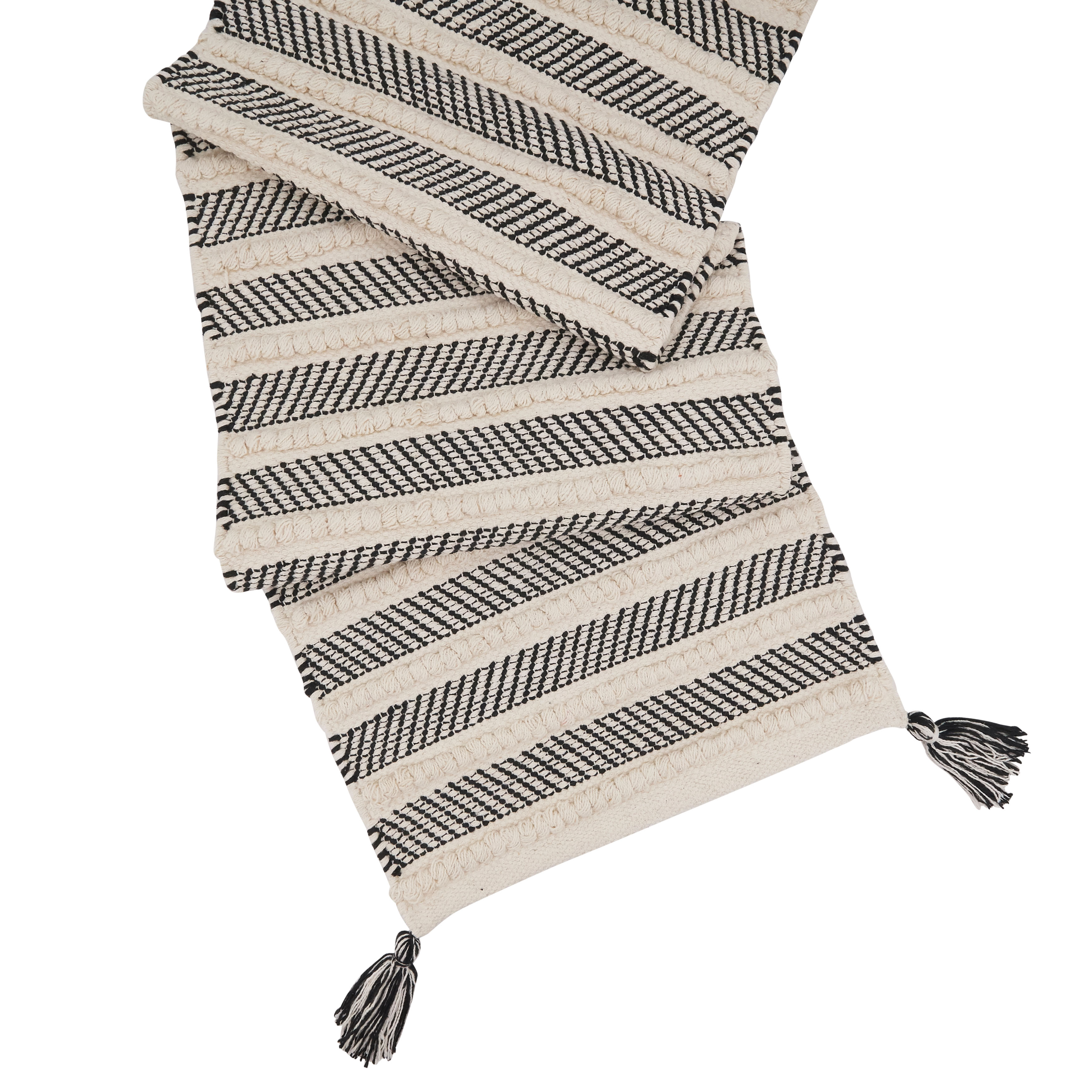 Picture of Saro Lifestyle 5700.BK1672B 72 x 0.25 x 16 in. Stripe Design Table Runner, Black