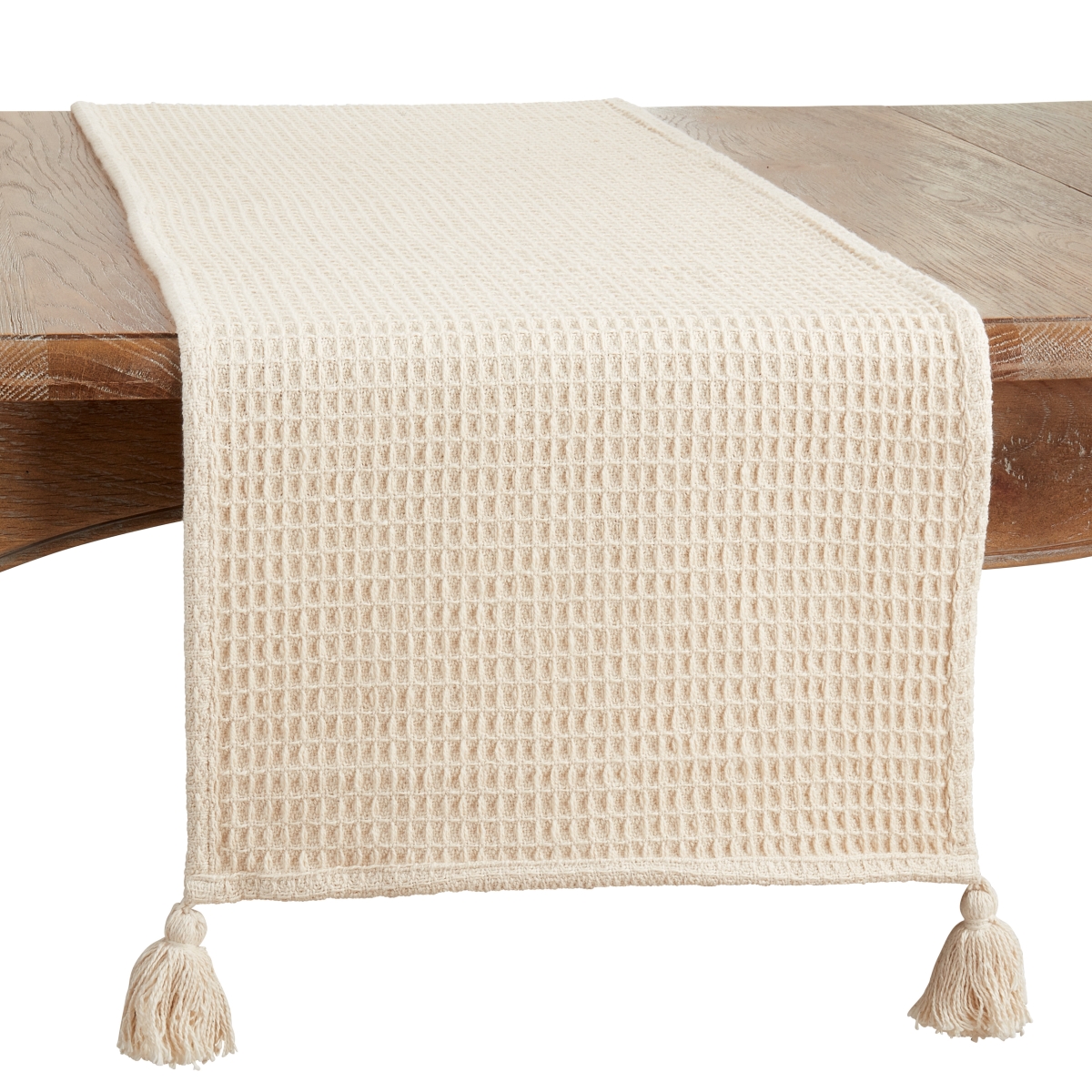 Picture of Saro Lifestyle 5016.N1672B 72 x 0.25 x 16 in. Waffle Weave Table Runner, Natural
