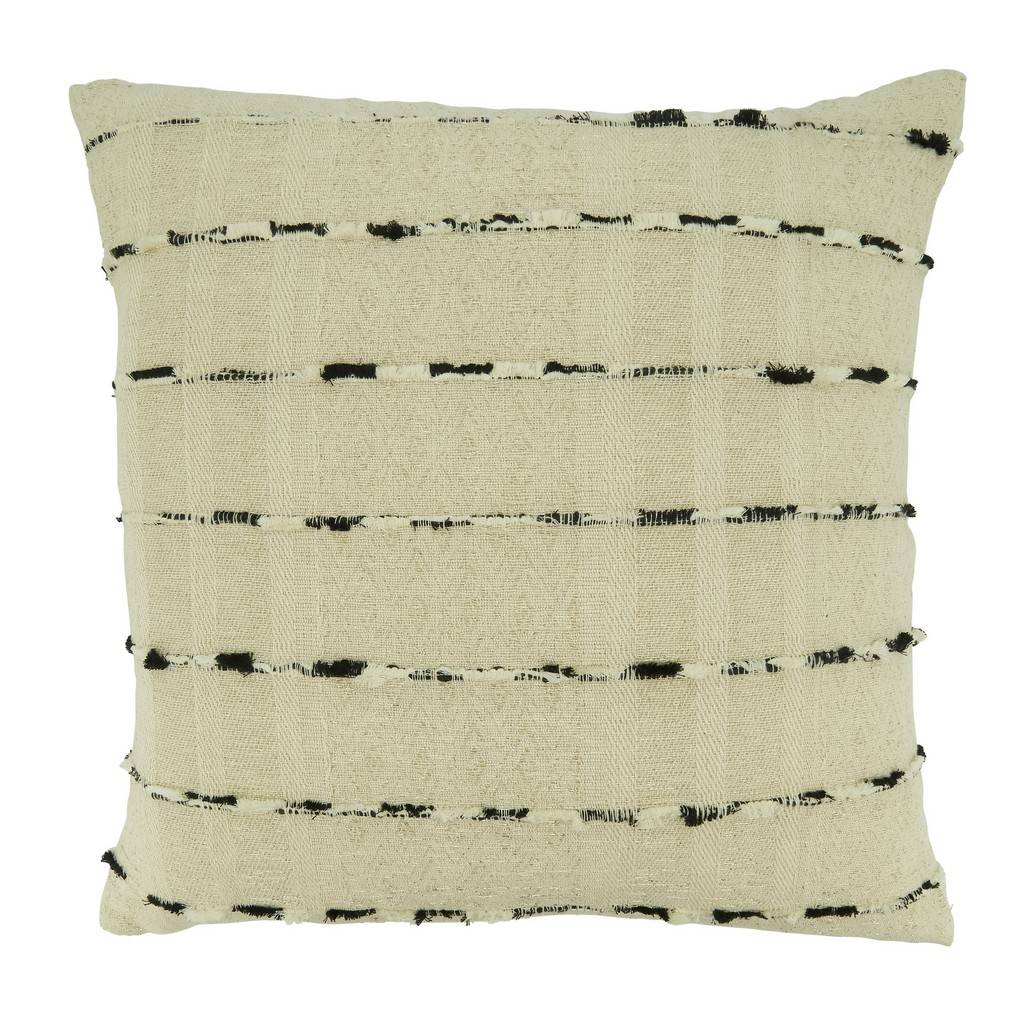 20 x 20 in. Stripe Design Throw Pillow with Down Filling, Black & White