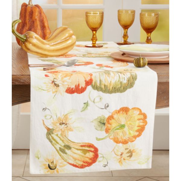 Picture of Saro Lifestyle 6945.M1672B 16 x 72 in. Dining Table Runner with Pumpkins Design, Multi Color