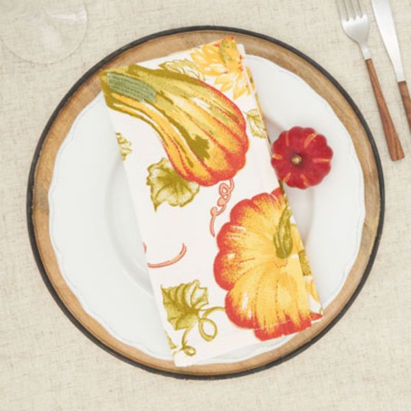 Picture of Saro Lifestyle 6945.M20S 20 x 20 in. Pumpkins Design Table Napkins, Multi Color - Set of 4