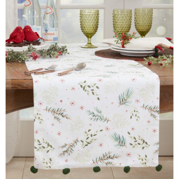 Picture of Saro Lifestyle 1132.G1672B 16 x 72 in. Christmas Foliage Table Runner, Green