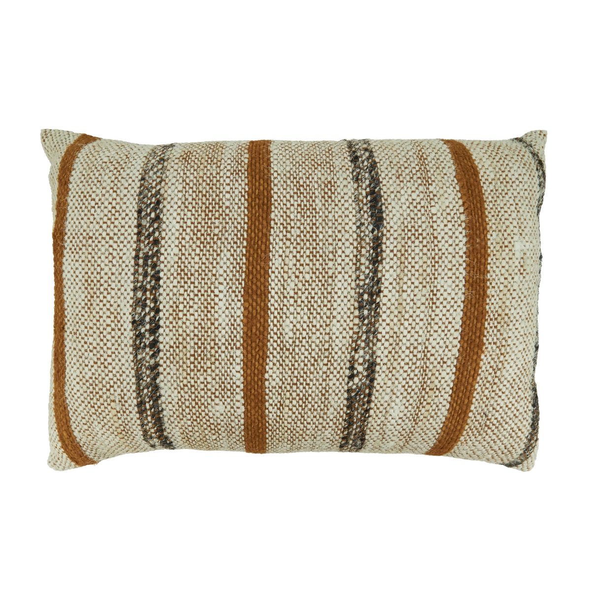Striped Throw Pillow - Rust - 16 x 24 in. - Down Filled