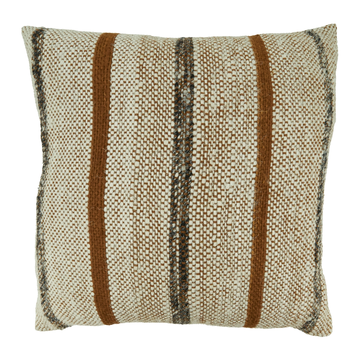 20 x 20 in. Striped Design Throw Pillow with Poly Filling, Rust