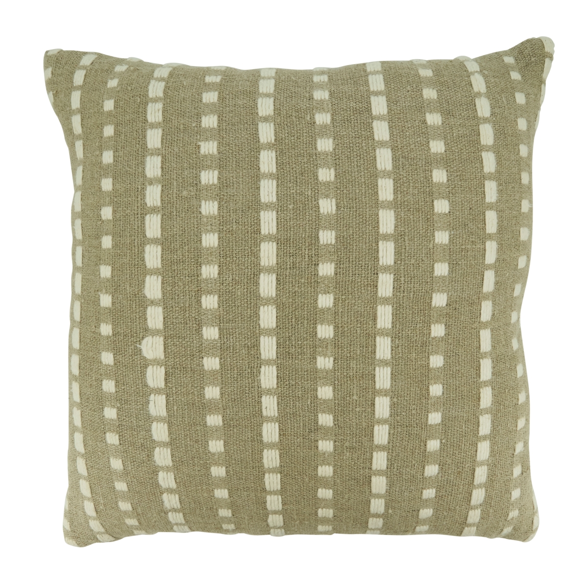 20 x 20 in. Stitched Stripe Throw Pillow with Poly Filling, Natural