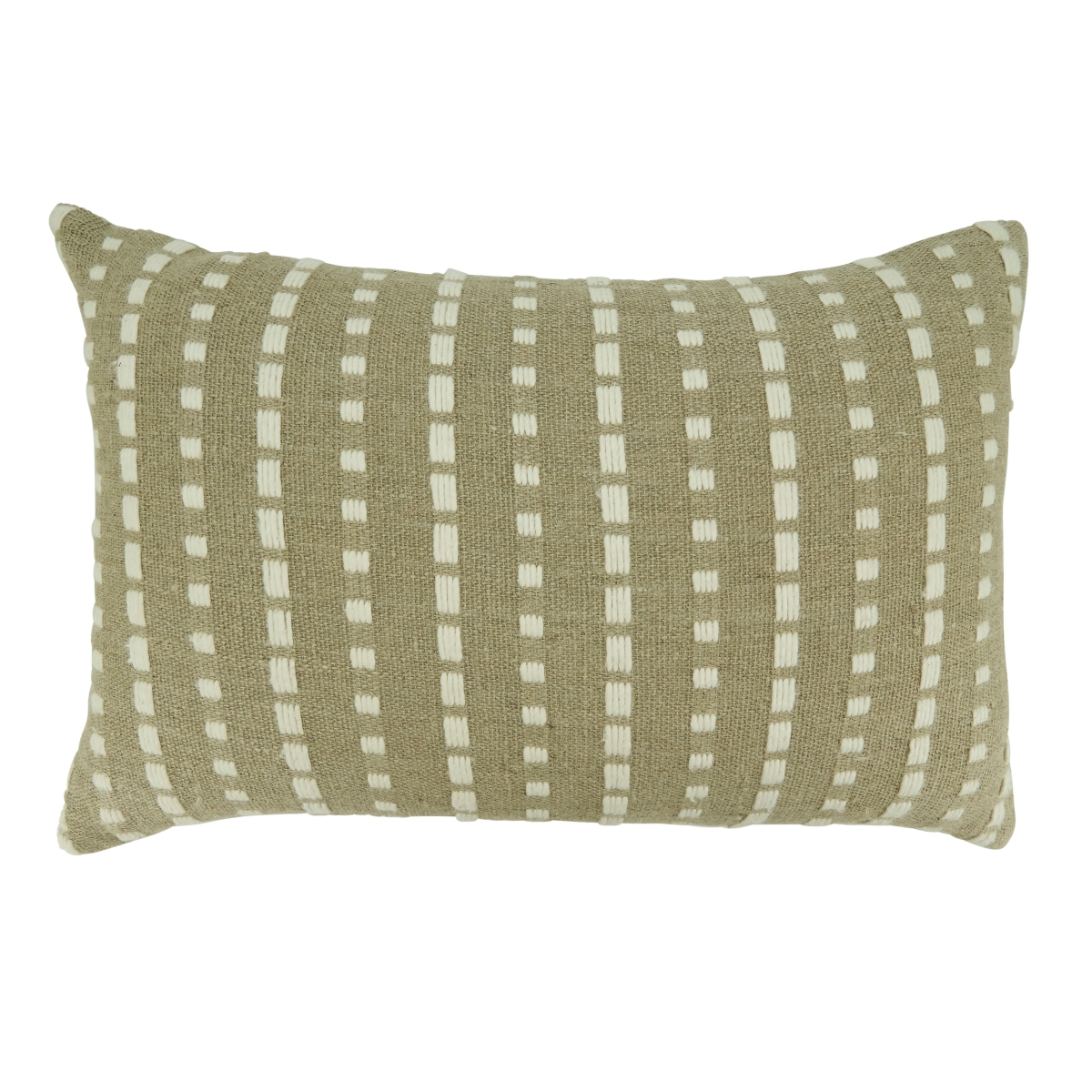 16 x 24 in. Stitched Stripe Throw Pillow with Poly Filling, Natural