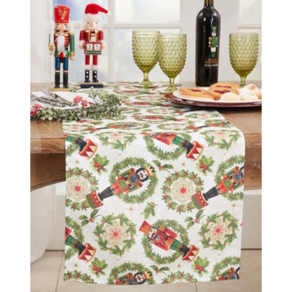 Picture of Saro Lifestyle 3232.RG16120B 16 x 120 in. Nutcracker Design Table Runner, Red & Green