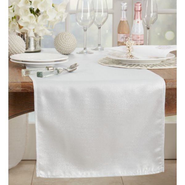 18 x 54 in. Shimmering Table Runner, Silver