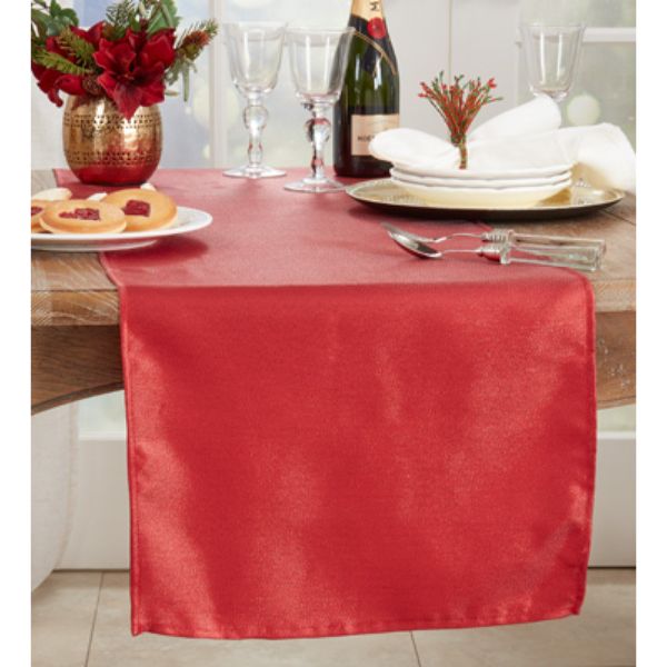 18 x 120 in. Shimmering Table Runner, Red