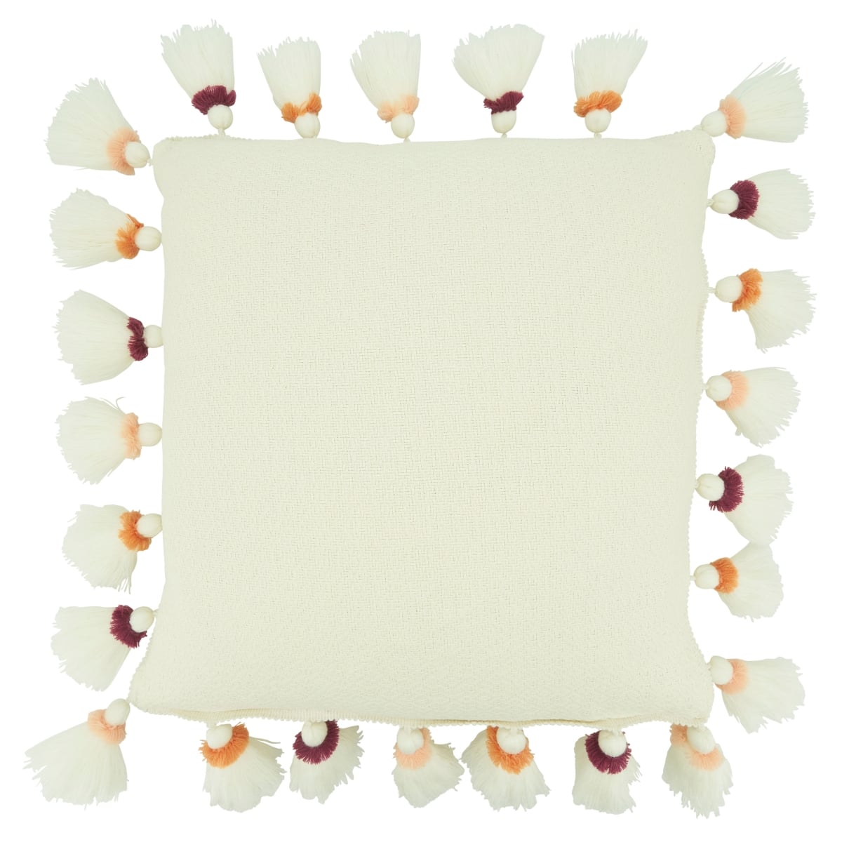 18 in. Tassel Design Square Throw Pillow with Down Filling