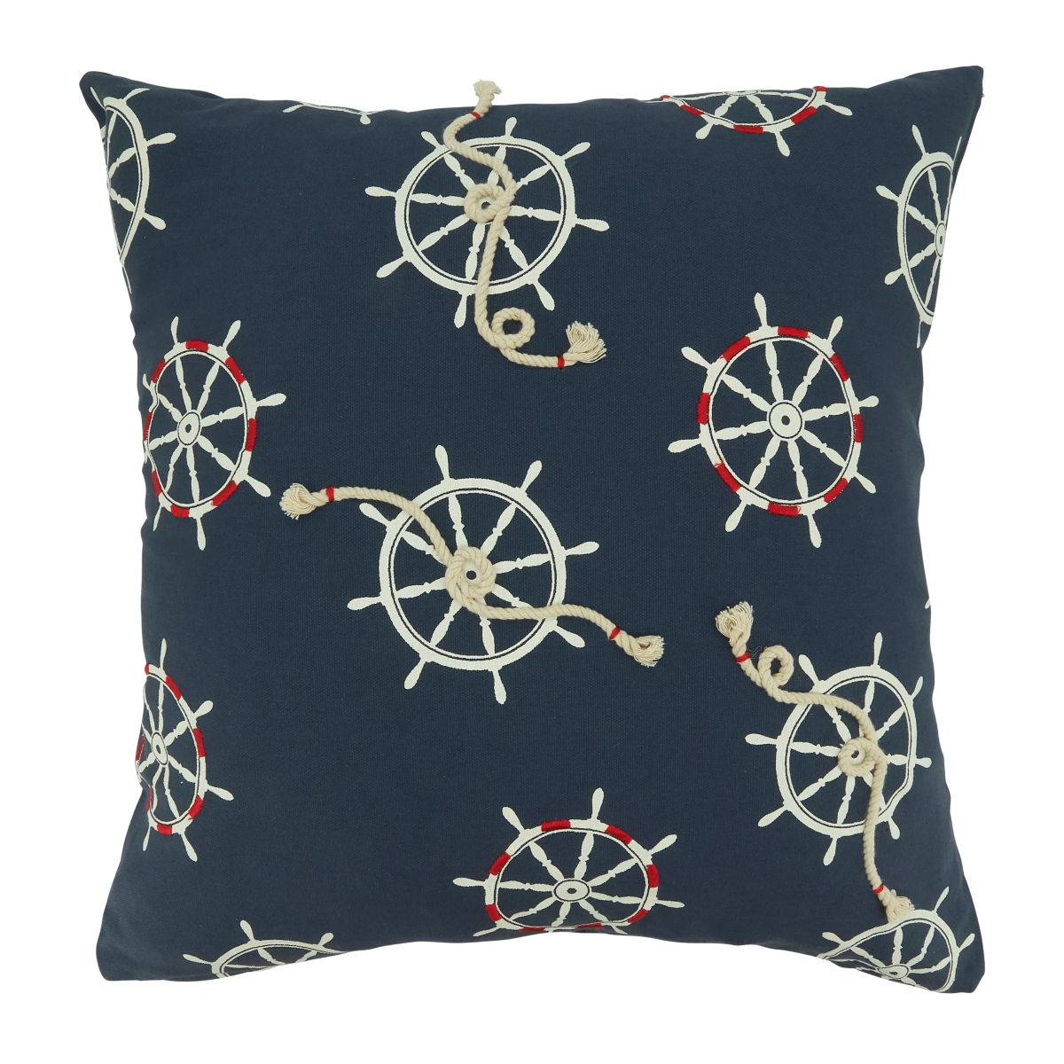 18 in. Helm & Rope Applique Throw Pillow with Down Filling