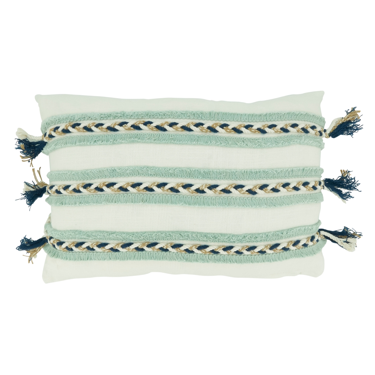 12 x 18 in. Braided Cord Applique Design Throw Pillow with Poly Filling