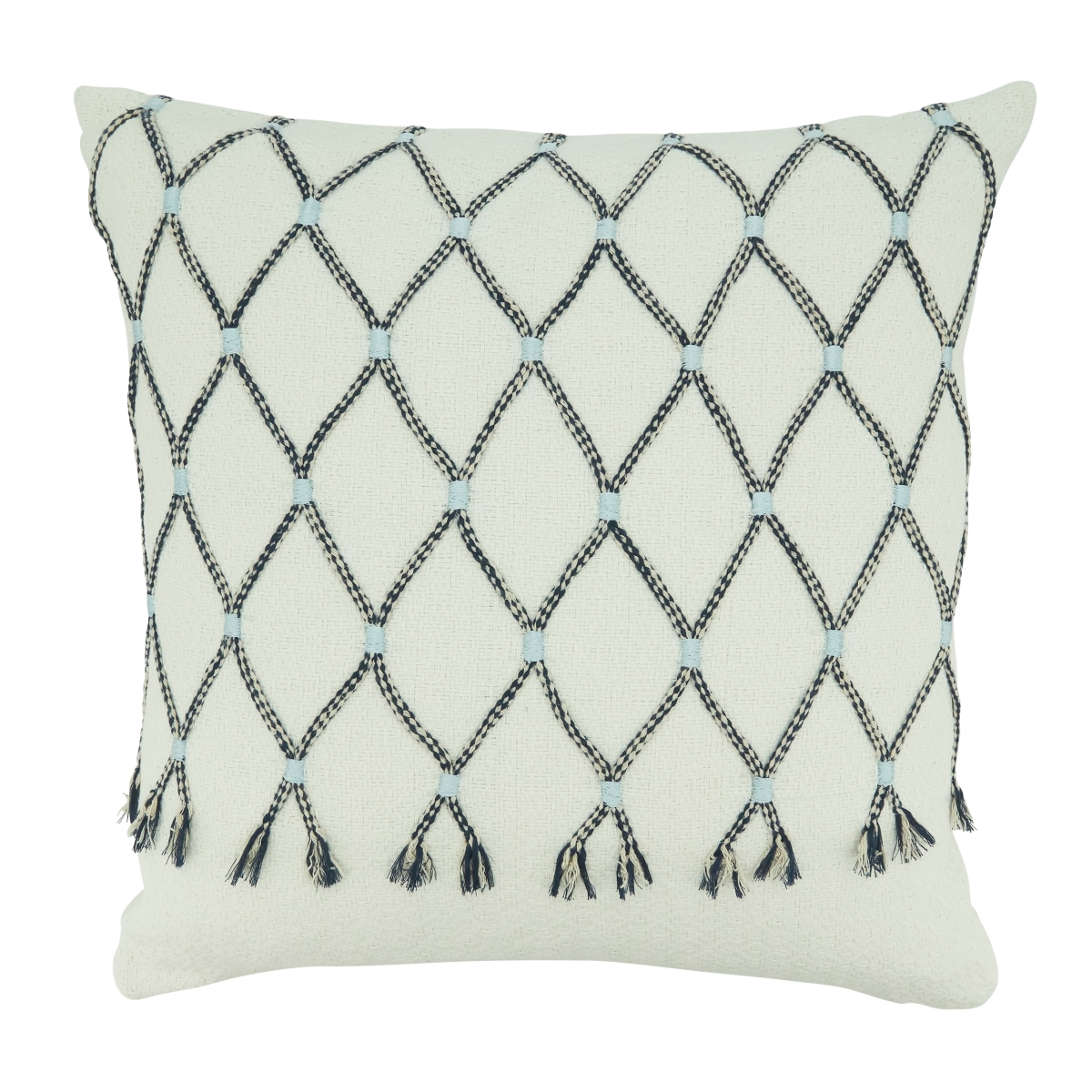 18 in. Cord Applique Design Throw Pillow with Poly Filling
