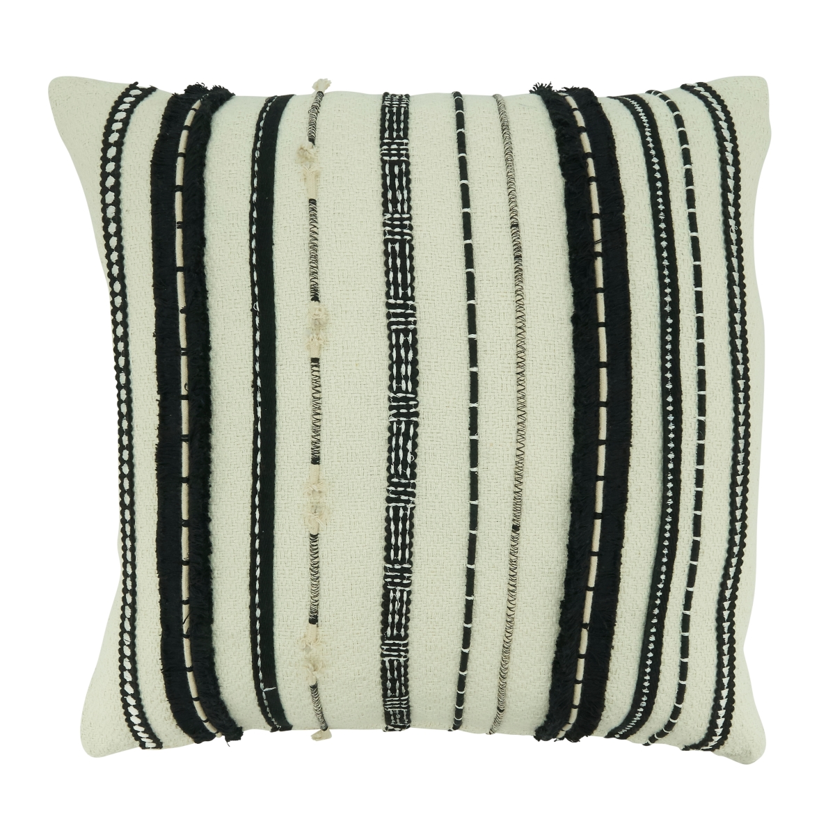 18 in. Cord Applique Throw Pillow with Poly Filling