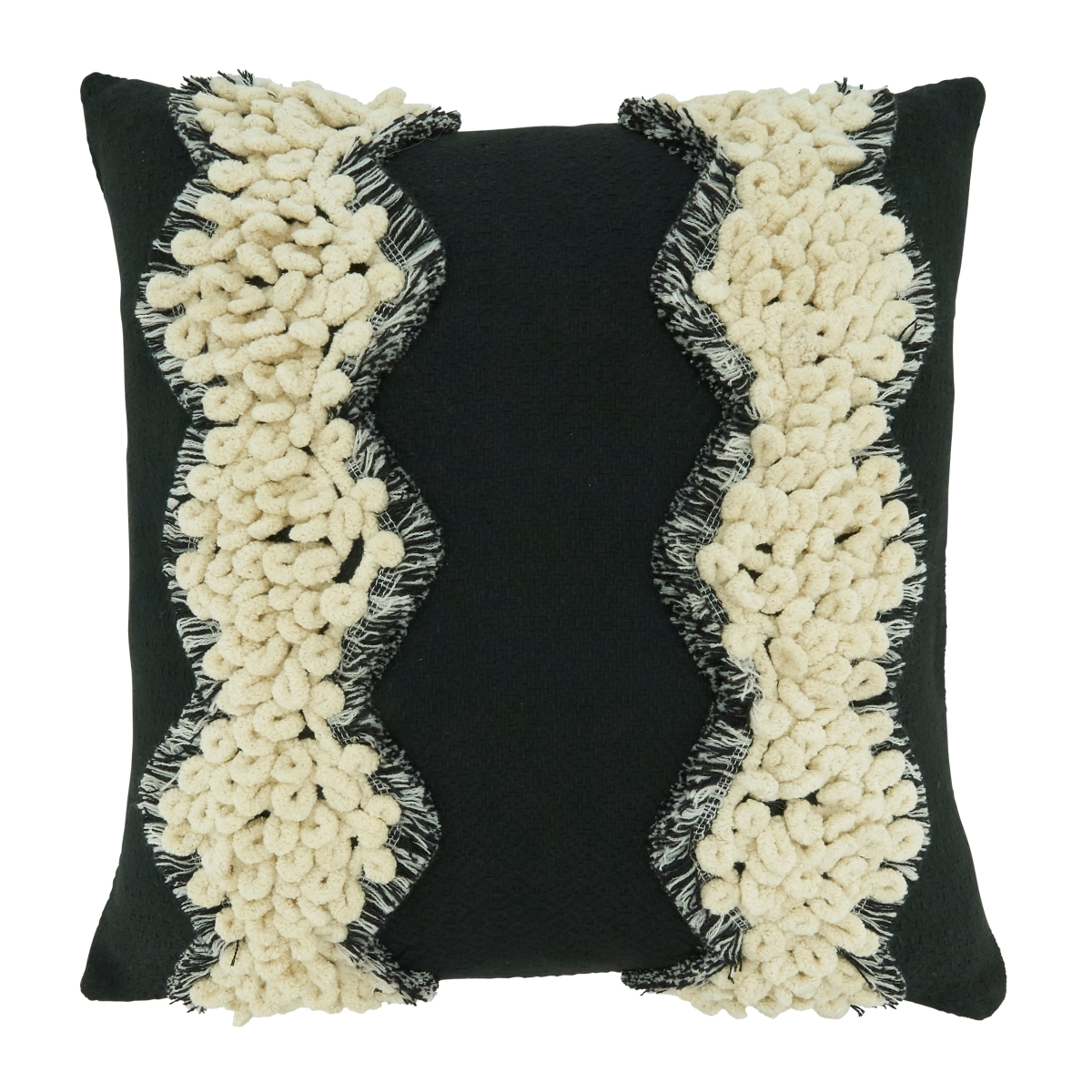 18 in. Yarn & Lace Applique Throw Pillow with Poly Filling