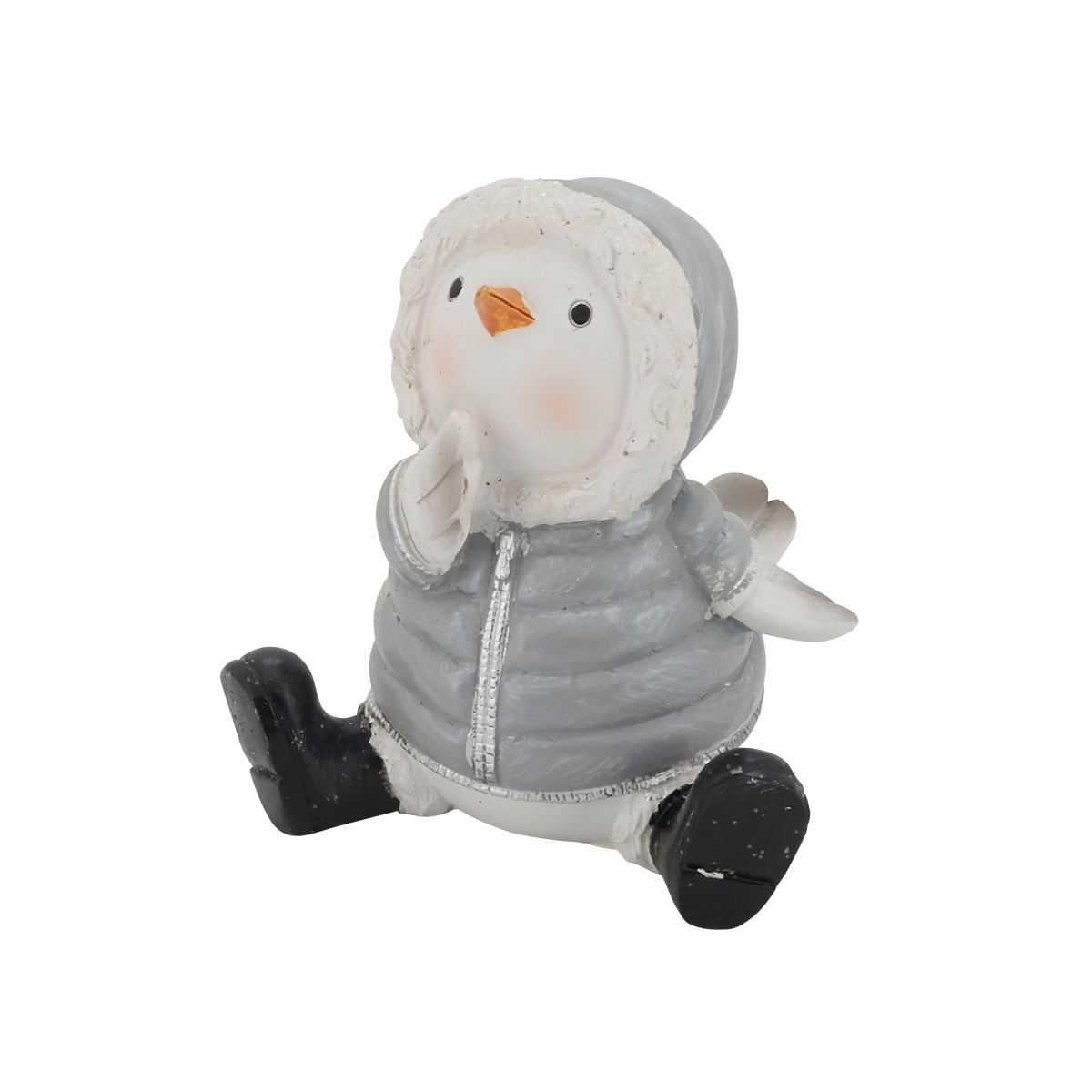 Picture of Saro Lifestyle XD290.M 4 in. Snow Jacket Figurine with Bird, Multi Color