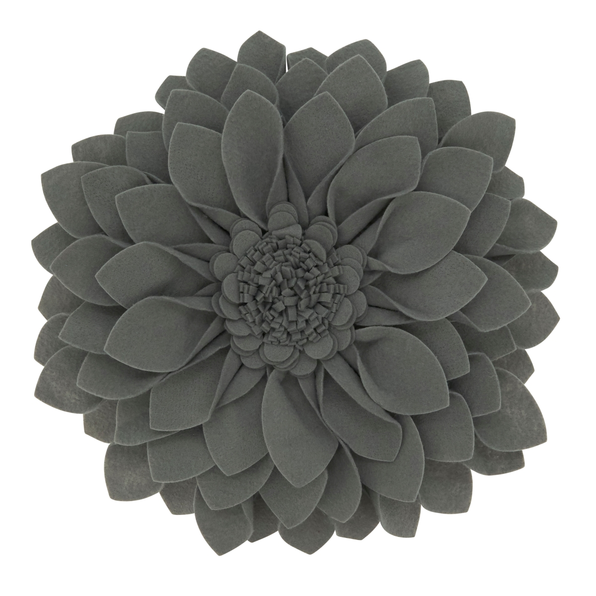 13 x 3 x 13 in. Flower Shaped Felt Throw Pillow, Slate
