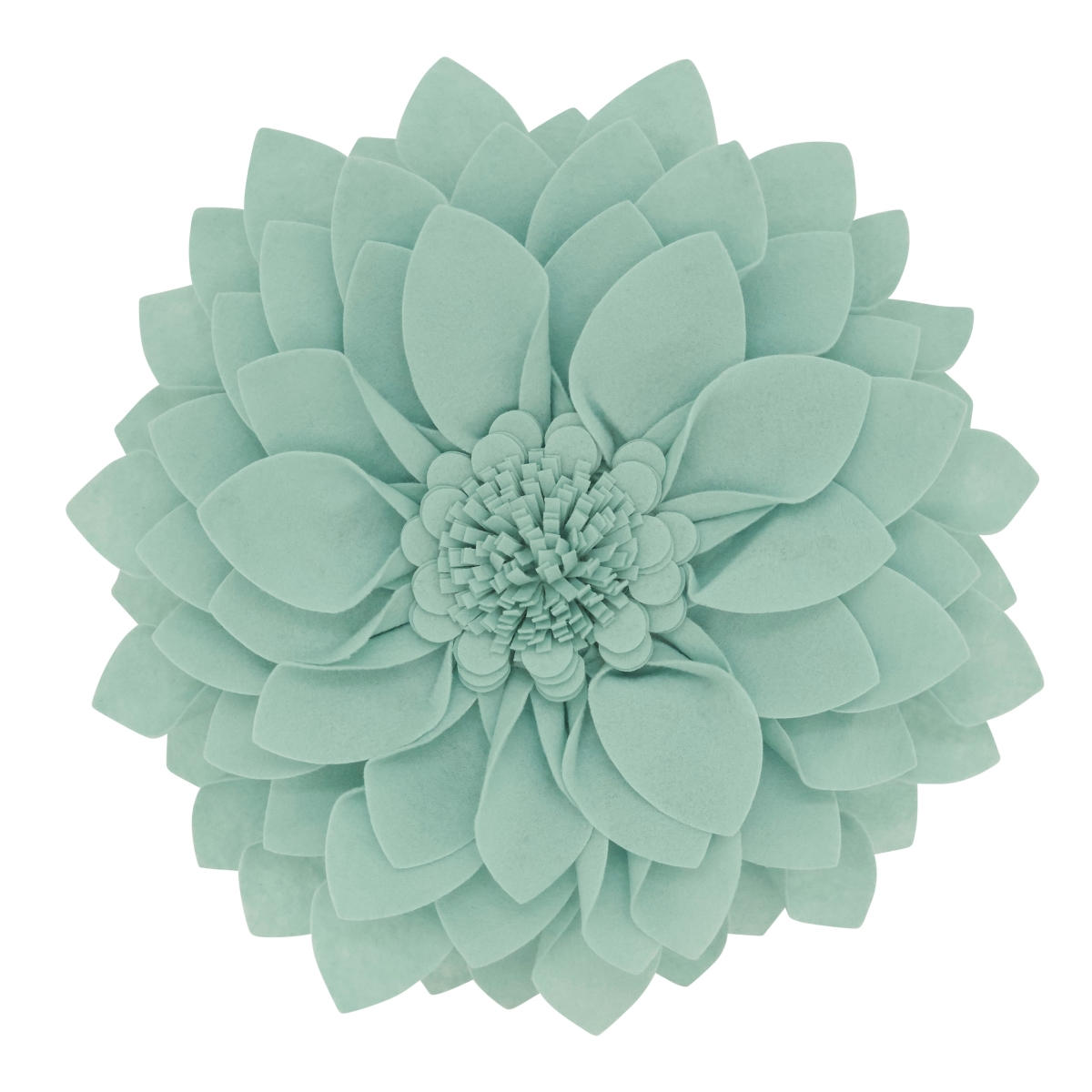 13 x 3 x 13 in. Flower Shaped Felt Throw Pillow, Aqua