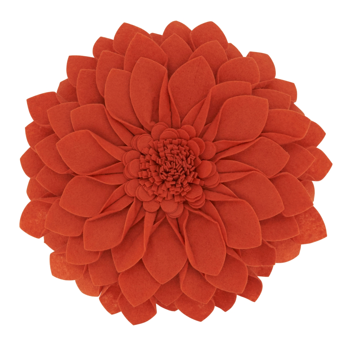 13 x 3 x 13 in. Flower Shaped Felt Throw Pillow, Terracotta