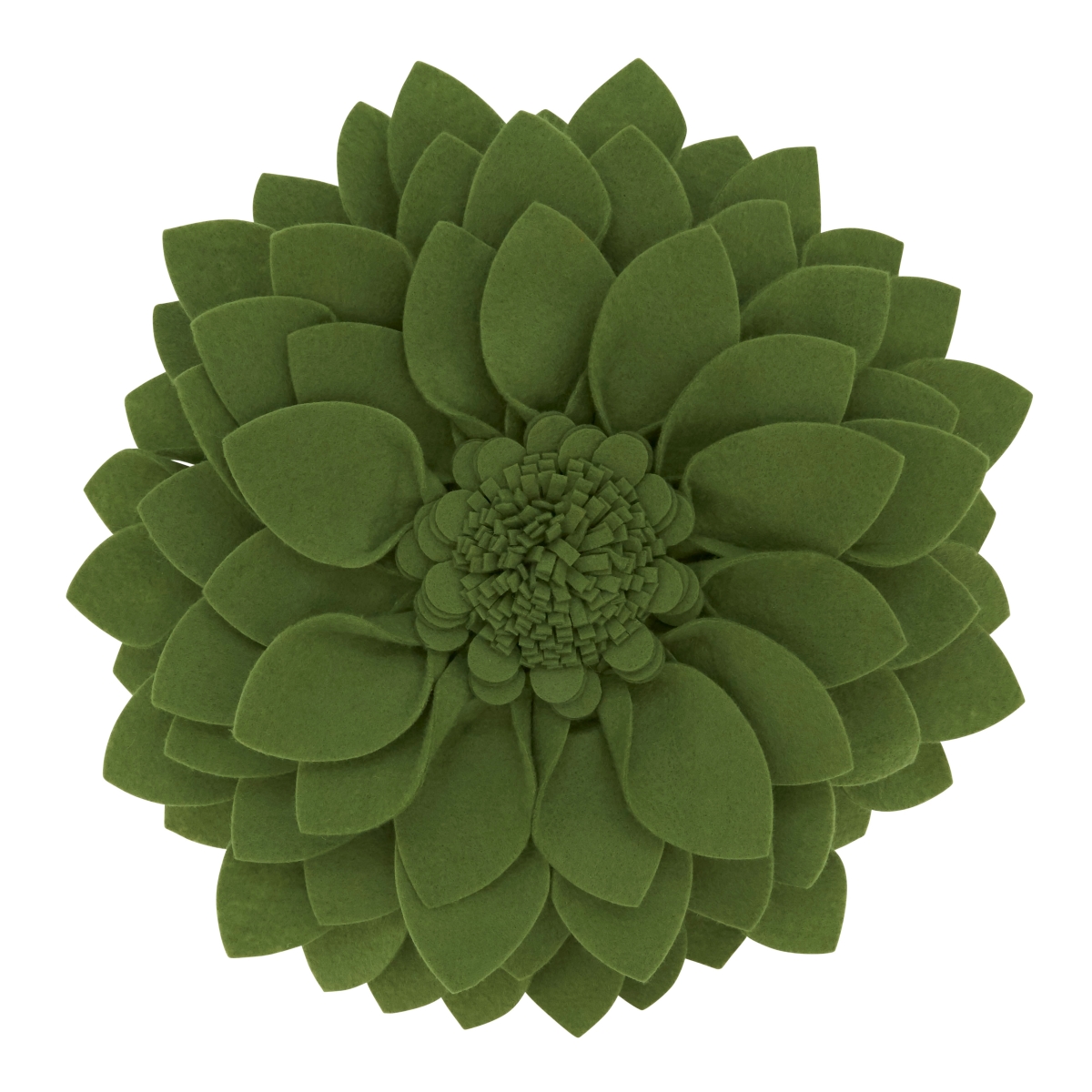 13 x 3 x 13 in. Flower Shaped Felt Throw Pillow, Kiwi