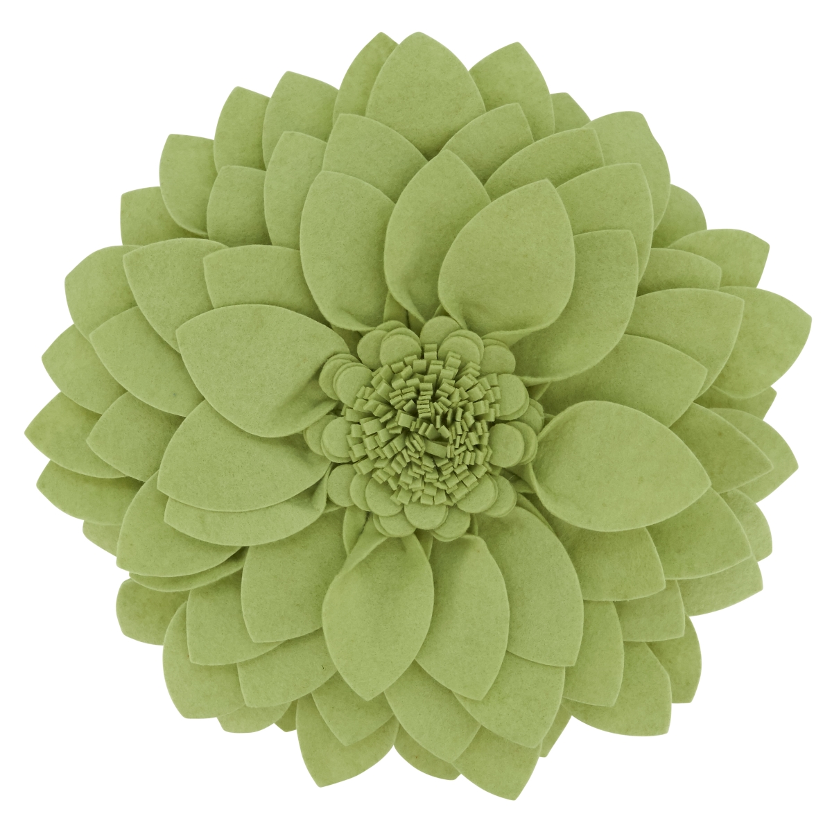 13 x 3 x 13 in. Flower Shaped Felt Throw Pillow, Lime