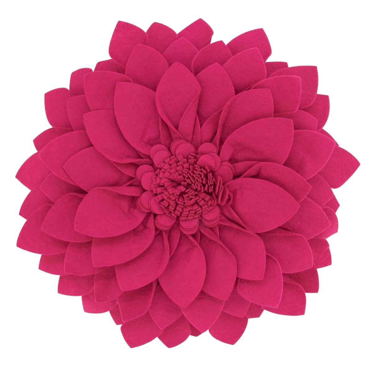 13 x 3 x 13 in. Flower Shaped Felt Throw Pillow, Fuchsia