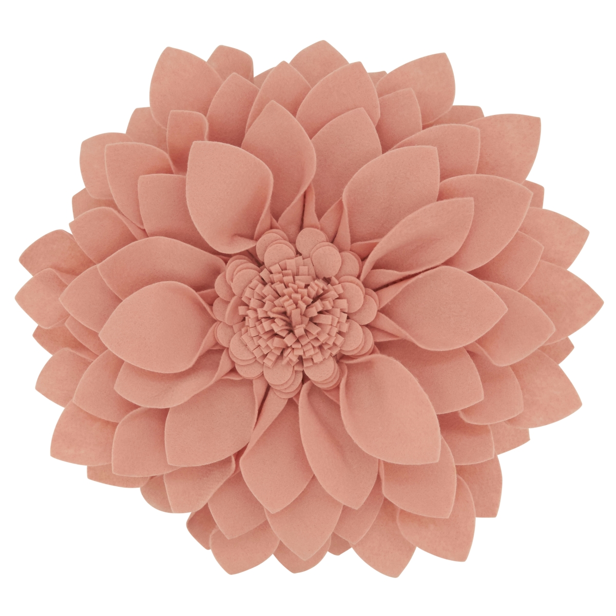 16 x 3 x 16 in. Flower Shaped Felt Throw Pillow, Rose