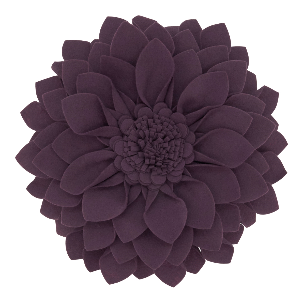 16 x 3 x 16 in. Flower Shaped Felt Throw Pillow, Violet