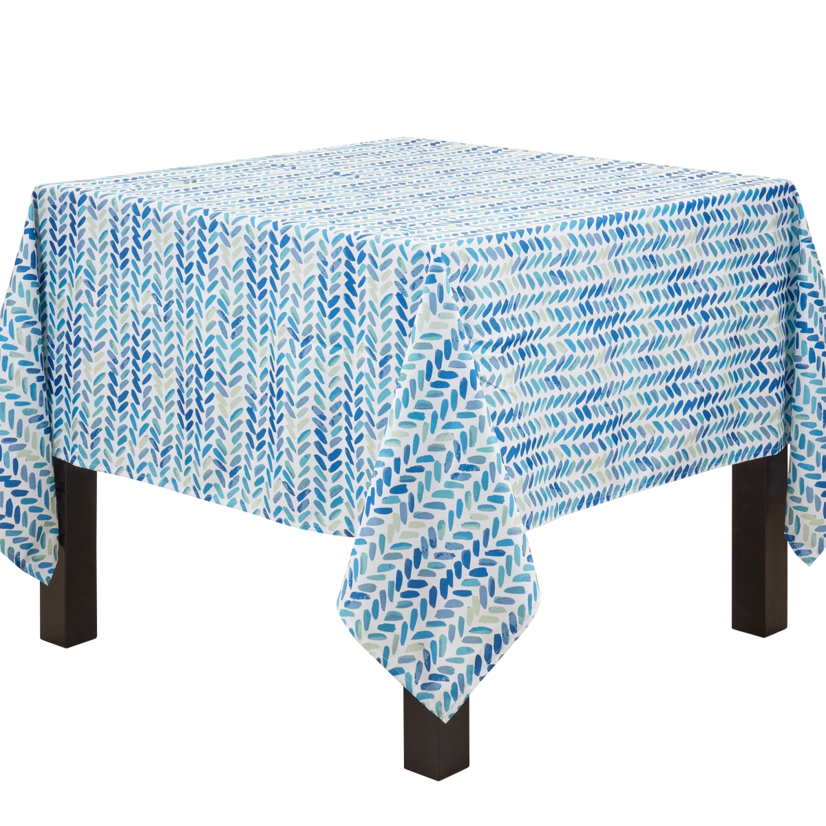 Picture of Saro Lifestyle 6555.BL70S 70 in. Watercolor Chevron Design Square Tablecloth, Blue