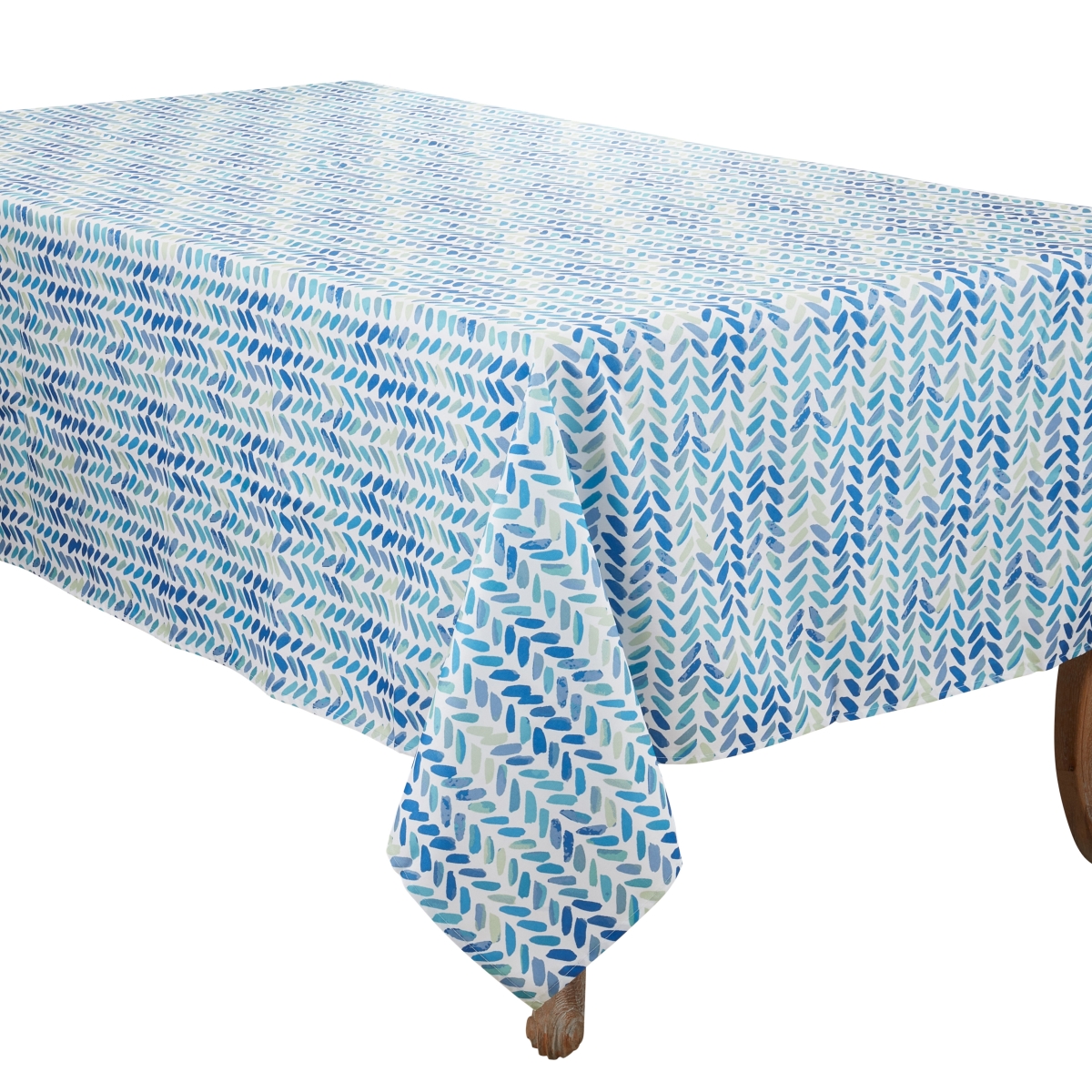 Picture of Saro Lifestyle 6555.BL65120B 65 x 120 in. Watercolor Chevron Design Oblong Tablecloth, Blue