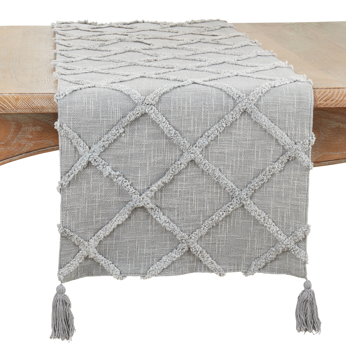 Picture of Saro Lifestyle 4400.GY1672B 16 x 72 in. Diamond Tufted Oblong Table Runner, Gray