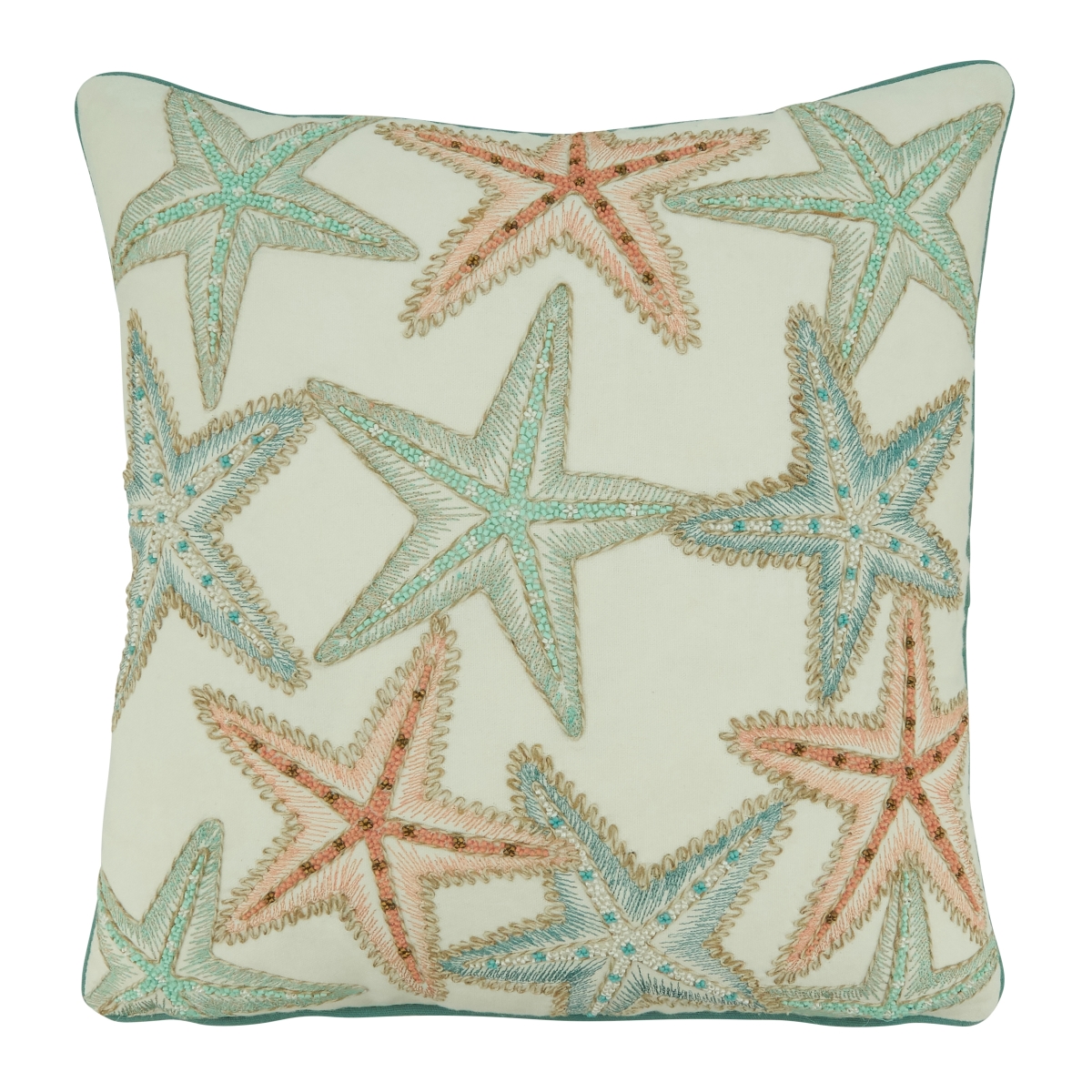 18 in. Starfish Throw Square Pillow Cover, Multi Color