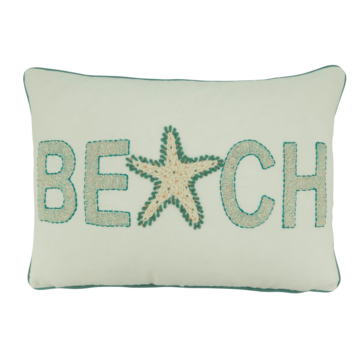 14 x 20 in. Poly Filled Beach Throw Oblong Pillow, Ivory