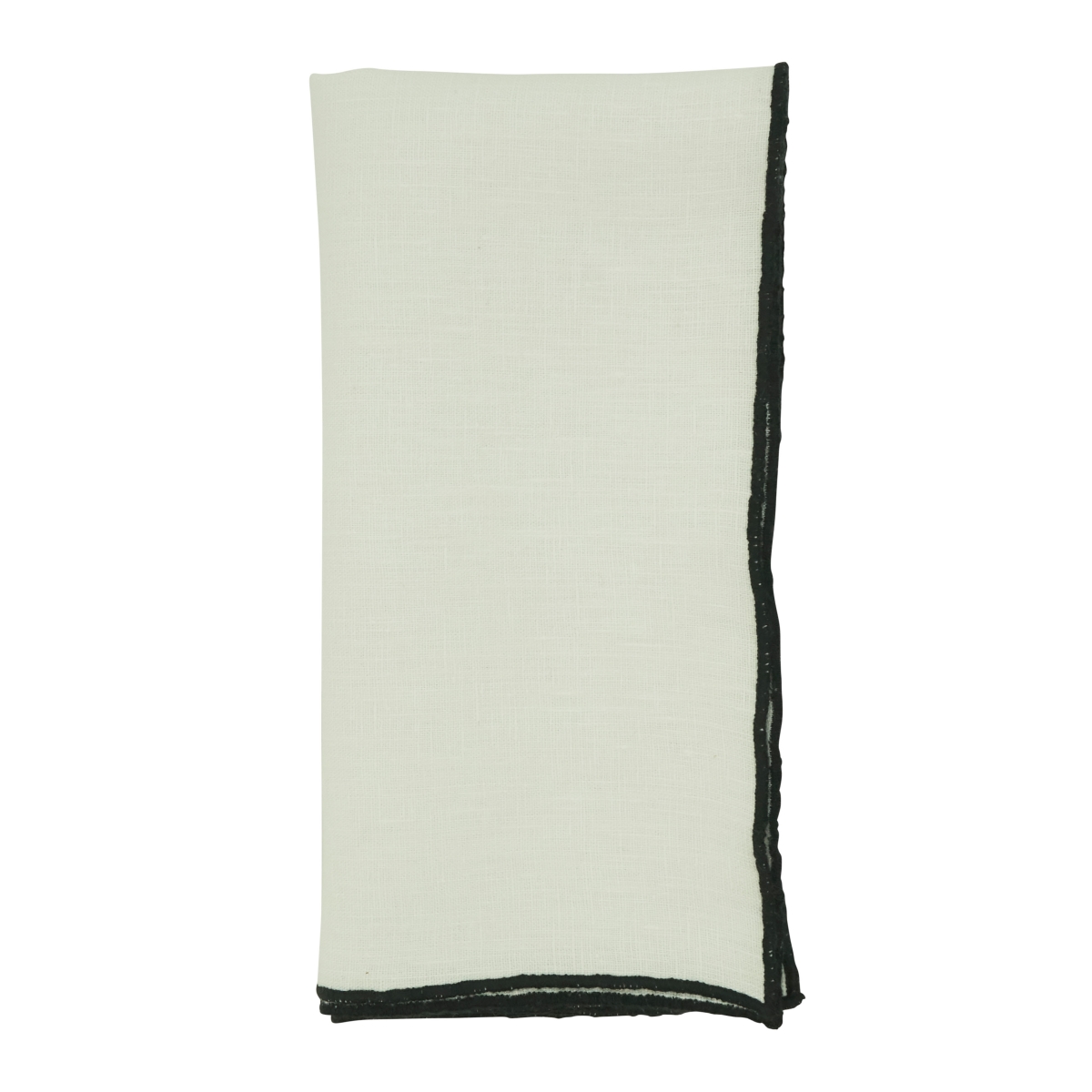 Picture of Saro Lifestyle 1753.BK20S 20 in. Stonewashed Stitch Border Square Table Napkins, Black - Set of 4