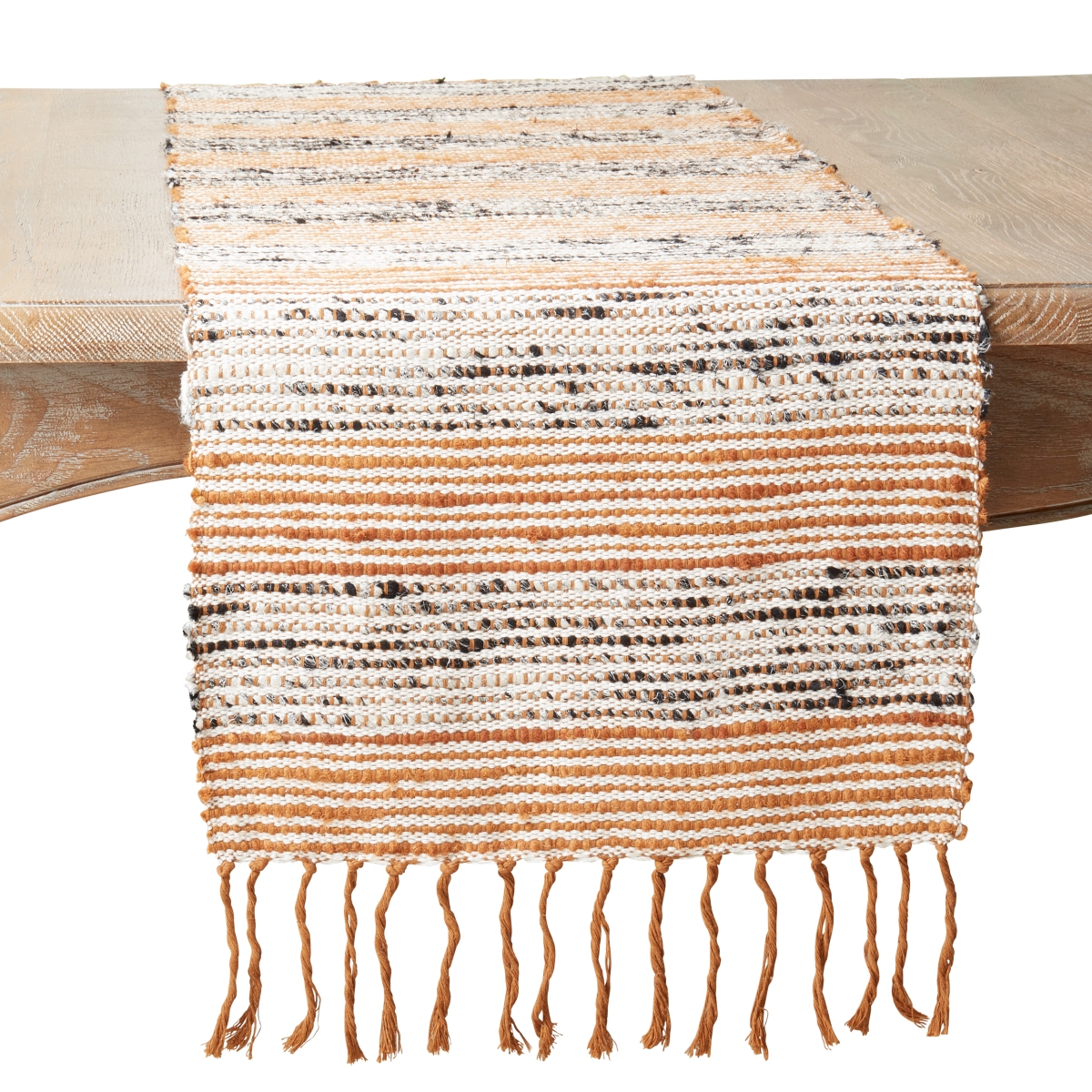 Picture of Saro Lifestyle 871.RU1672B 16 x 72 in. Stripe Dinner Oblong Table Runner, Rust