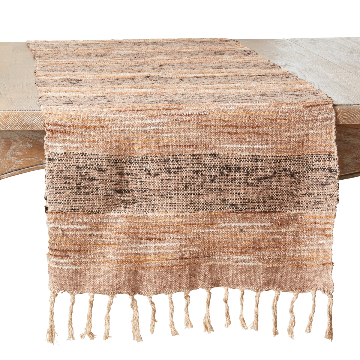 Picture of Saro Lifestyle 3215.BR1672B 16 x 72 in. Stripe Oblong Table Runner, Brown