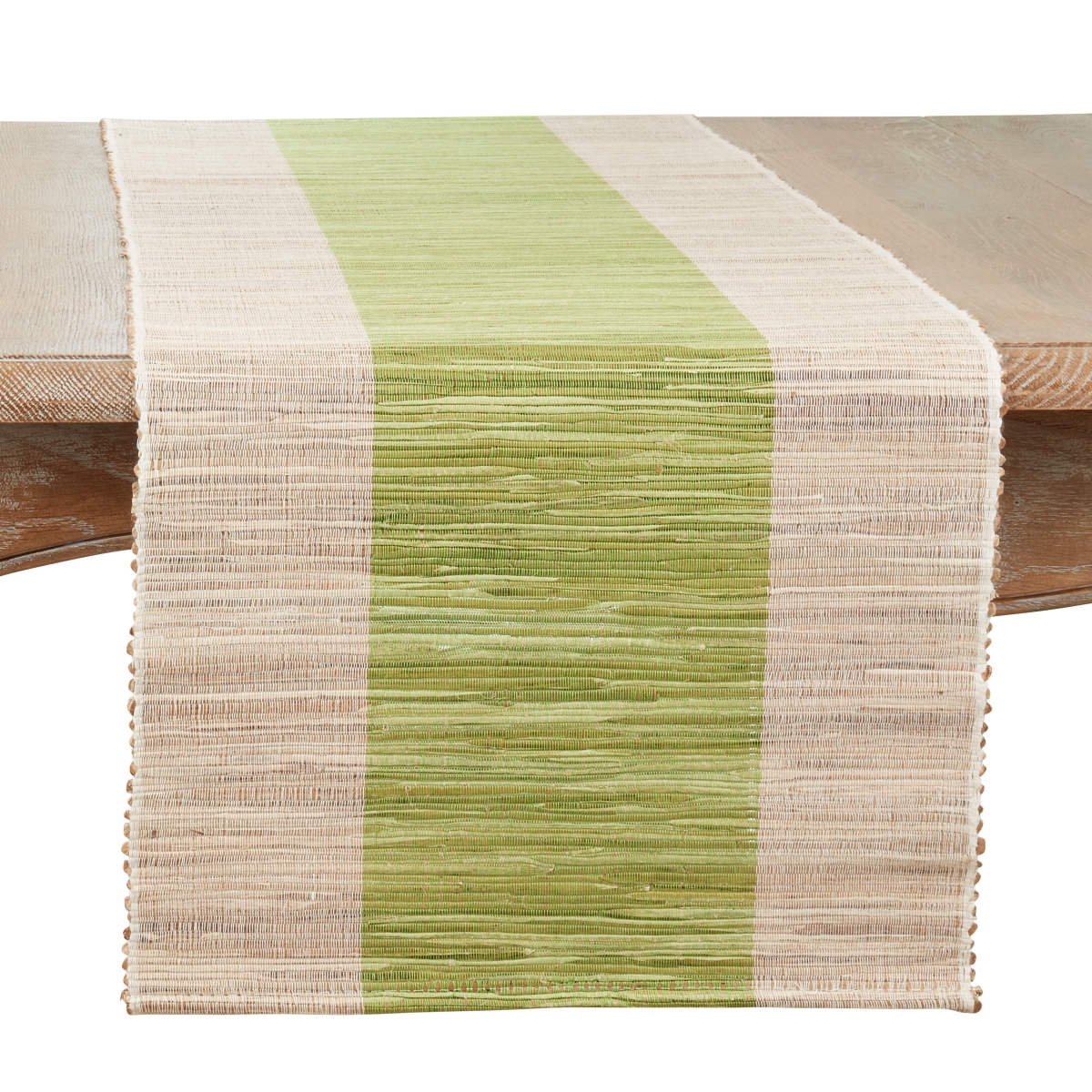 Picture of Saro Lifestyle 228.G1672B 16 x 72 in. Shimmering Banded Oblong Table Runner, Green