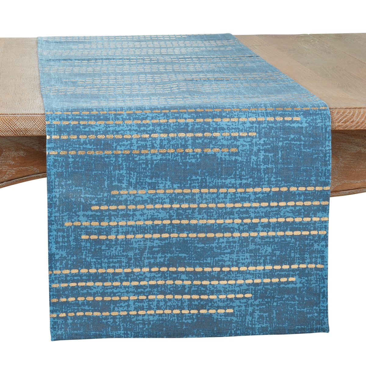 Picture of Saro Lifestyle 2009.GL1672B 16 x 72 in. Foil Print Dash Line Oblong Table Runner, Gold